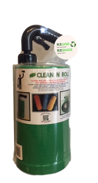 BE GREEN - SAVE GREEN! CLEAN N ROLL - the fast, easy eco-friendly way to clean your paint roller naps!